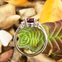 Stylish Oval Grape Garnet and Accent Diamond ring