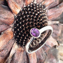 Stylish Petite White Gold Oval Amethyst Solitaire Ring