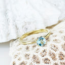 Sublime Yellow Gold Four Claw Aquamarine