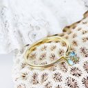 Sublime Yellow Gold Four Claw Aquamarine