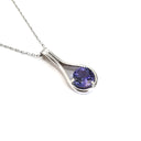 Sweeping Double Sided Bale Tanzanite Drop Pendant