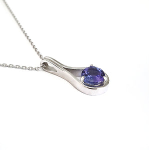 Sweeping Double Sided Bale Tanzanite Drop Pendant