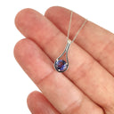 Sweeping Double Sided Bale Tanzanite Drop Pendant