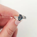 Symbolic London Blue Topaz and Diamond Split Shank Ring
