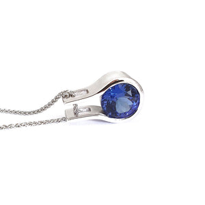 Luxurious Open Bezel Set Tanzanite Pendant