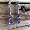 Tanzanite and Six Diamond Drop Earrings
