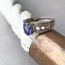 Tanzanite and Diamond Decorative Shoulder Ring