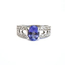 Tanzanite and Diamond Decorative Shoulder Ring