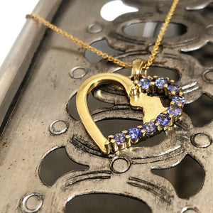 Tanzanite and Hammered Africa Heart Pendant