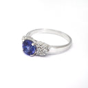Tanzanite and Multiple Diamond Shoulder Accent Ring