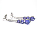 Tanzanite and Six Diamond Drop Earrings