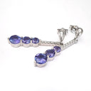 Tanzanite and Six Diamond Drop Earrings