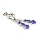 Tanzanite and Six Diamond Drop Earrings