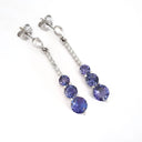 Tanzanite and Six Diamond Drop Earrings