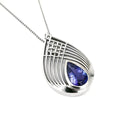 Tanzanite and White Gold Basketweave Pendant