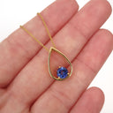 Tear Drop Tanzanite Yellow Gold Slider Pendant