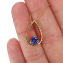 Tear Drop Tanzanite Yellow Gold Slider Pendant