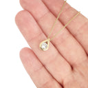 Tear Drop Tension Set Yellow Gold Diamond Slider Pendant