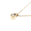 Tear Drop Tension Set Yellow Gold Diamond Slider Pendant