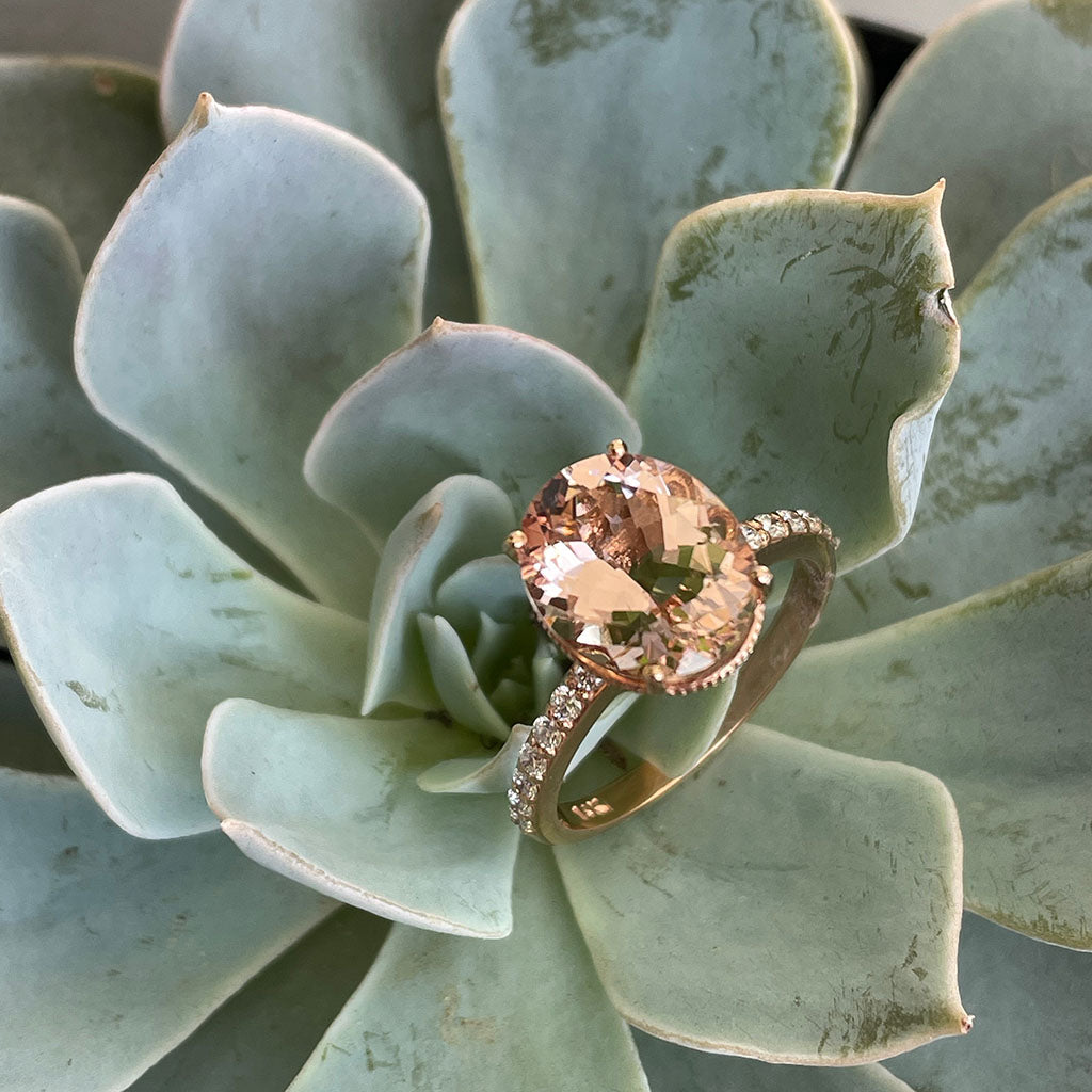 The Ultimate Glam Morganite and Diamond Ring