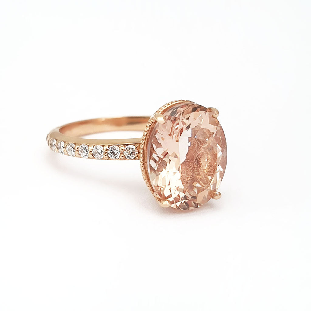 The Ultimate Glam Morganite and Diamond Ring