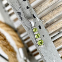Three Peridot Bar Setting Round Cut Drop Pendant