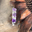Three Trilliant Cut Amethyst with Diamond Accent Ring