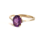 Timeless Oval Amethyst Ring with Petite Diamond Accent