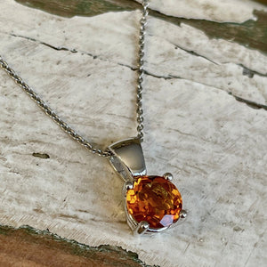 Timeless Solitaire Citrine Round Cut Pendant