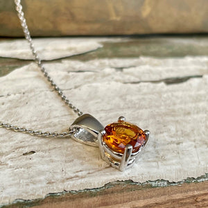 Timeless Solitaire Citrine Round Cut Pendant