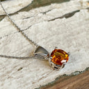 Timeless Solitaire Citrine Round Cut Pendant