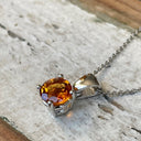 Timeless Solitaire Citrine Round Cut Pendant