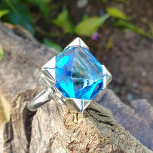 Topaz and White Gold Statement Ring