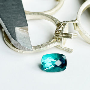 Blue Green Tourmaline - Cushion Cut - 1.65ct