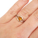 Trilliant Citrine Split Shank White Gold Ring