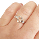 Trilliant Cut Bezel Set Morganite and Diamond Highlight Ring