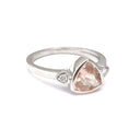 Trilliant Cut Bezel Set Morganite and Diamond Highlight Ring