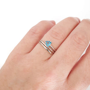 Trilliant Cut Blue Topaz Silver Wrap Around Ring