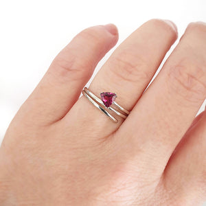 Trilliant Cut Rhodolite Silver Wrap Around Ring