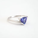 Trilliant Cut tanzanite with Twisted White Gold Band