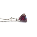  Trilliant Grape Garnet and Petite Diamond pendant