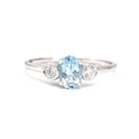 Trilogy Aquamarine and accent Diamond Ring