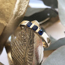 Trilogy Bar Set Blue Sapphire Ring