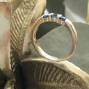 Trilogy Bar Set Blue Sapphire Ring