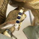 Trilogy Bar Set Blue Sapphire Ring