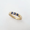 Trilogy Bar Set Blue Sapphire Ring