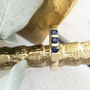Trilogy Bar Set Blue Sapphire Ring