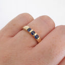 Trilogy Bar Set Blue Sapphire Ring