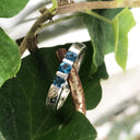 Trilogy Bar Set London Blue Topaz White Gold Ring