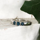 Trilogy Bar Set London Blue Topaz White Gold Ring